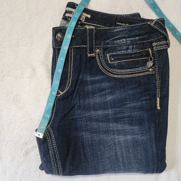 NWOT Women's Rerock EXPRESS Barely Boot Y2K Flare Western Low Rise Jeans Sz 12S - Picture 4 of 13